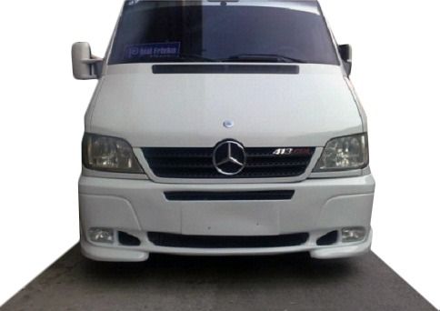 Накладка на передний бампер с 2 вырезами под фары (грунт под покраску) для Mercedes Sprinter W901/902/903/904/905 1995-2006 гг