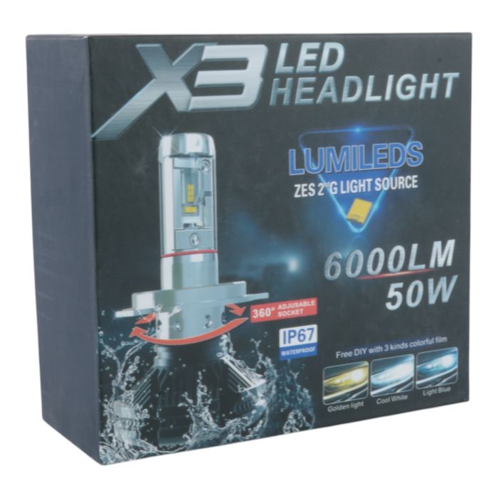 Светодиодные лампы H3 EA Light X X3 6000Lm 6000K 12-24V 2 шт