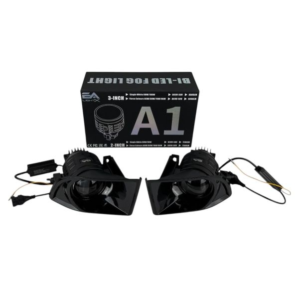 Светодиодные противотуманные фары Bi-LED линзы EA Light X A1 Toyota Land Cruiser Prado 120 90W 12-24V двухцветные бело-желтые