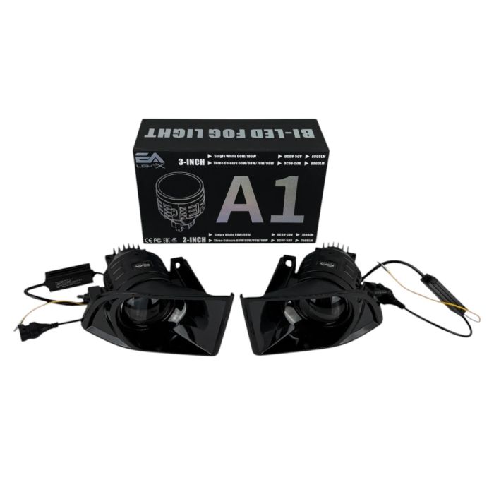 Светодиодные противотуманные фары Bi-LED линзы EA Light X A1 Toyota Land Cruiser Prado 120 90W 12-24V двухцветные бело-желтые (комплект 2 шт.)