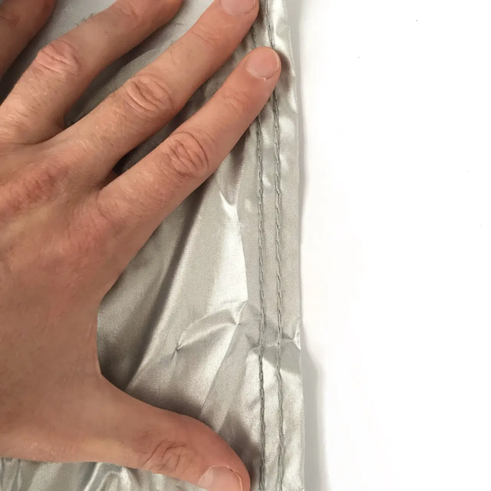 Тент автомобільний Polyester сірий L з кишеньками для дзеркал, блискавка на водійські двері