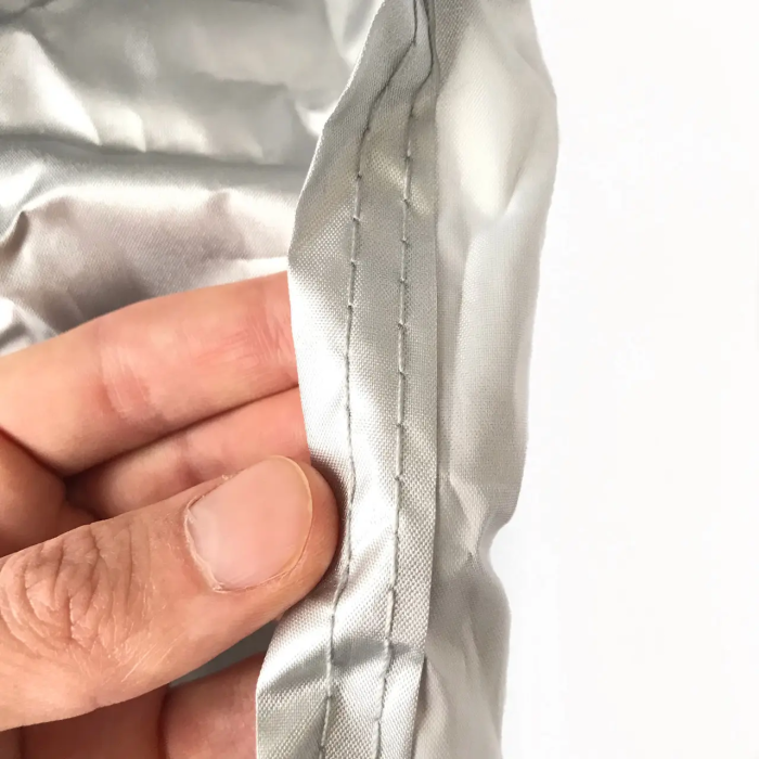 Тент автомобільний Polyester сірий ХL з кишеньками для дзеркал, блискавка на водійські двері