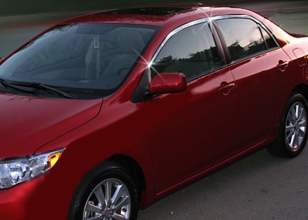 Верхние молдинги стекол нержавейка (4 шт) для Toyota Corolla 2007-2013 гг
