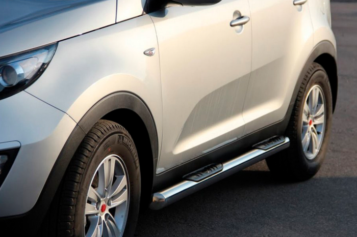 Боковые трубы (2 шт., нержавейка) для Kia Sportage 2010-2015 гг