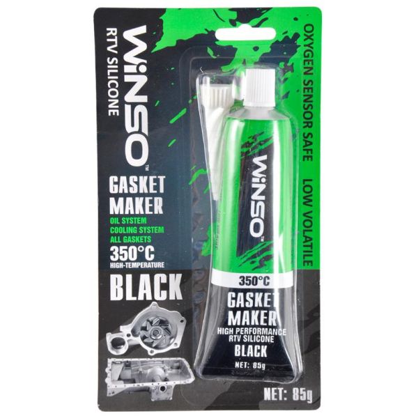 Герметик силіконовий Winso GASKET MAKER BLACK +350⁰С високотемпературний чорний 85г (12/144)