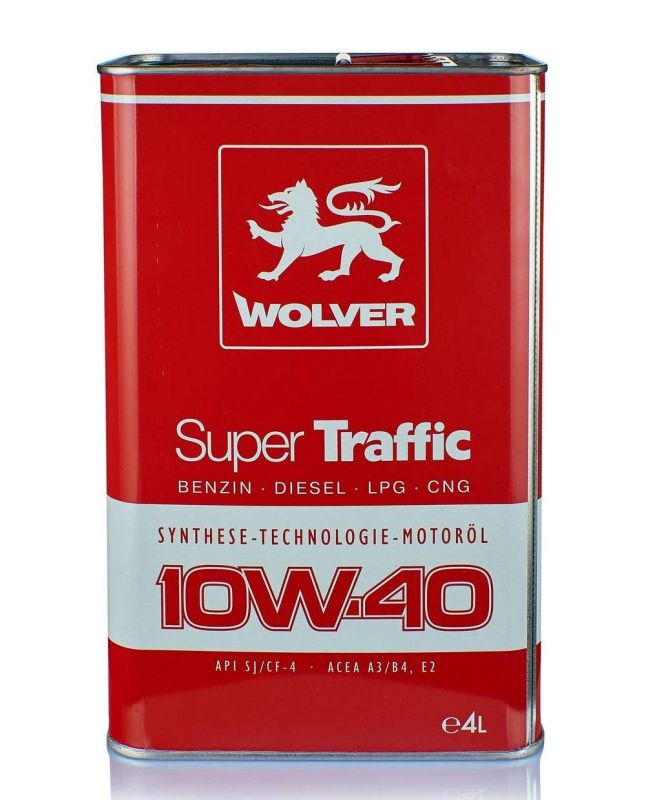 Олива моторна напівсинтетична WOLVER 10W-40 Super Traffic 4л
