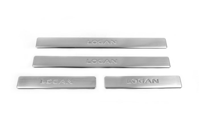 Накладки на пороги OmsaLine (4 шт., нержавейка) для Dacia Logan I 2005-2008 гг