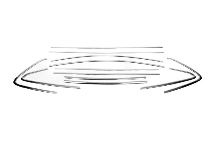 Полный комплект окантовки окон (HB, 12 шт, нержавейка) для Opel Astra J 2009-2015 гг