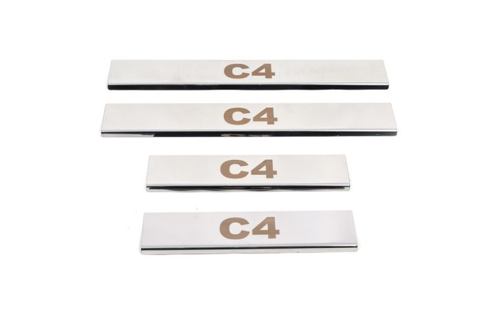 Накладки на пороги Carmos нержавейка для Citroen C-4 2004-2010 гг