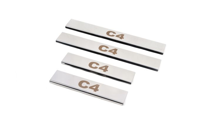 Накладки на пороги Carmos нержавейка для Citroen C-4 2004-2010 гг