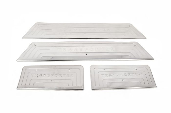 Накладки на внутренние пороги из нержавейки (OmsaLine) 3 двери, OmsaLine - Итальянская нержавейка для Volkswagen T5 Transporter 2003-2010 гг