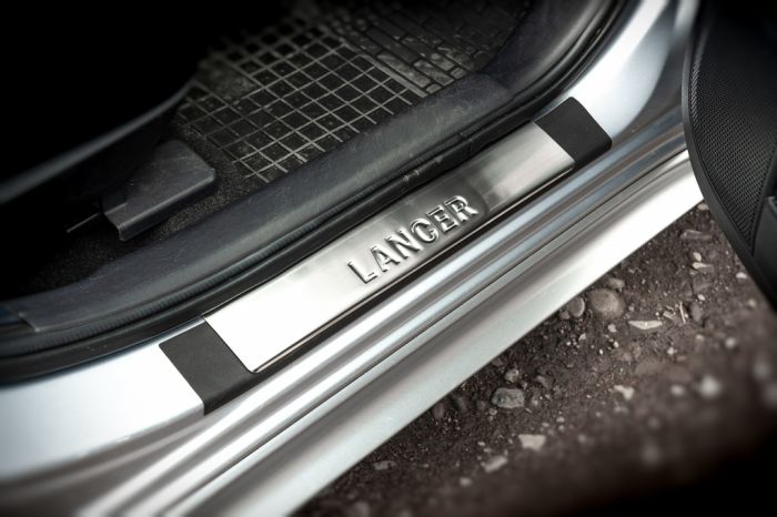 Накладки на пороги нержавейка Omsa 4 шт для Mitsubishi Lancer X 2008- гг