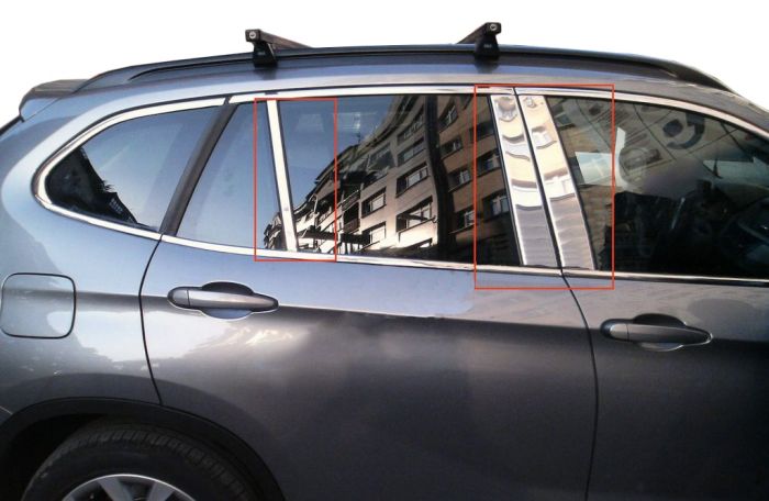 Накладки на дверные стойки из нержавеющей стали 6 шт. для BMW X1 E84 2009-2015 гг