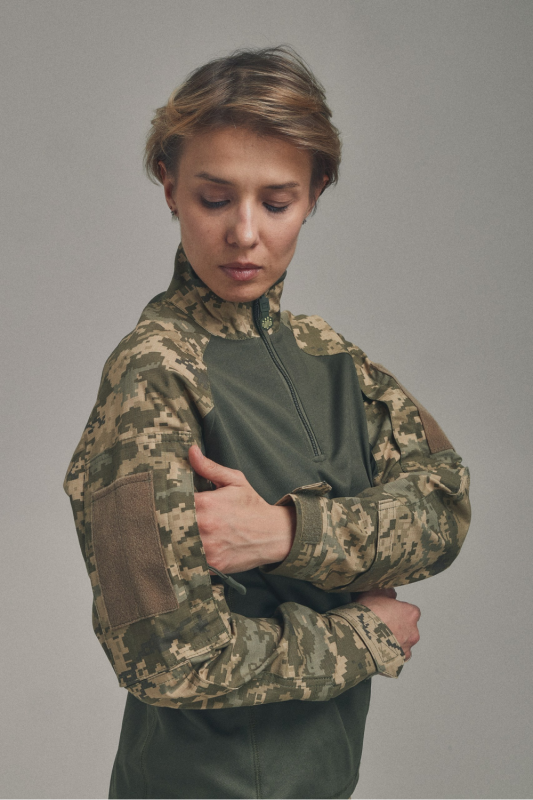 Женская боевая рубашка UBACS для бронежилета Пиксель/Хаки