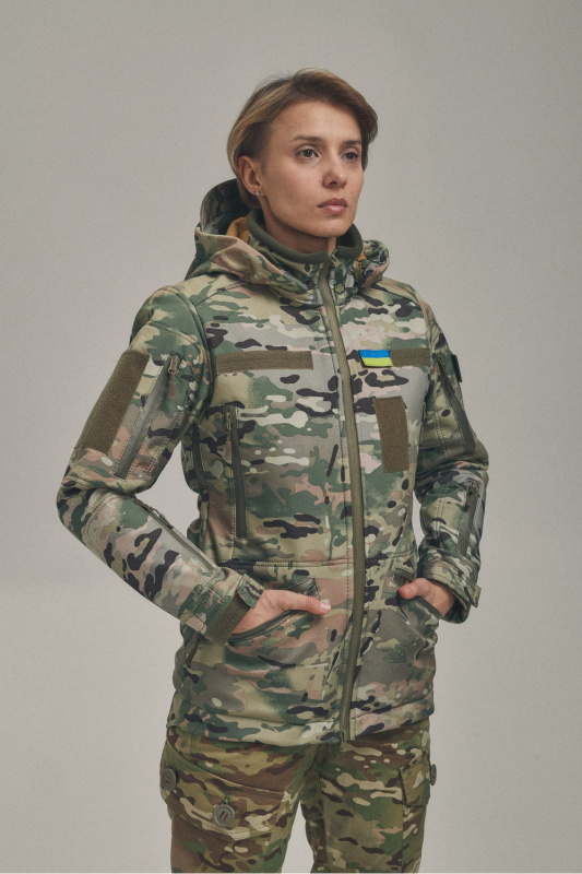 Зимняя утепленная женская FS куртка-трансформер Soft Shell 2в1, мультикам